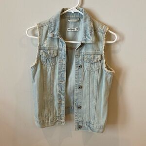 Abercrombie Kids Light Blue Sleeveless Denim Jacket